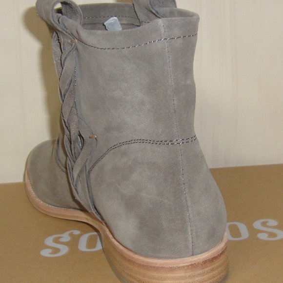 SOLUDOS  Gray Braided Suede Ankle Boots Suede - Picture 6 of 7